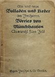 Titelseite „Balladen und Lieder des Freiherrn Börries von Münchhausen”